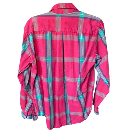 L.L. Bean Vintage Plaid Button Down Shirt Red Green Yellow Mens Size Medium - Picture 2 of 7